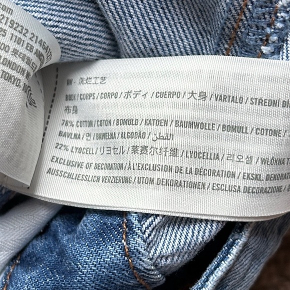 Abercrombie & Fitch 90s Relaxed Cinched Waist Blue Denim Jumpsuit Small (Tall) - Picture 6 of 14